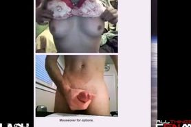 Cute girl masturbates with guy on webcam