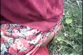 desi girl shows her tits and pussy in forest - video 1