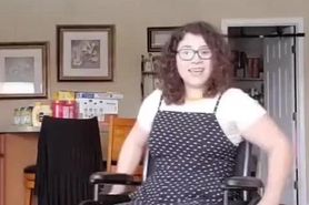 Cute dbk amputee dancing in her wheelchair