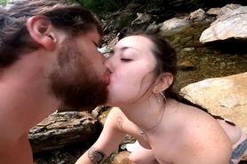 TEASER:  Pawg and perfect cock sloppy blowjob and doggy on the river