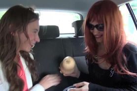 Backseat lesbian fisting