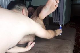 Polish gay dildo play with cum in mouth