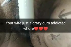 My wife after gangbang pours tons of sperm on his pussy from used condom! [Cuckold.Snapchat]