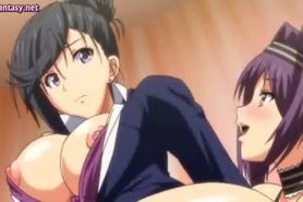 Lascive anime chicks sharing cock - video 1