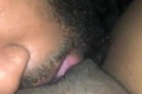 Step sis hard female orgasm shaking from step brother pussy licking. Came all over his beard POV