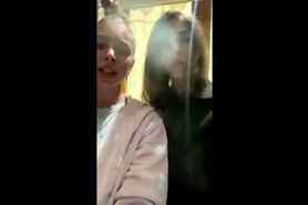 Two girls smoking