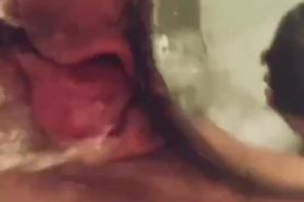 BBW MILF uses shower head to stimulate her big clitoris before finishing off with clit sucker