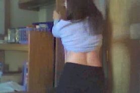 Cute teen girl stripping on webcam