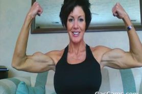 Muscular Mature Woman Flexing