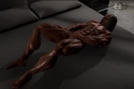 3D Incredible Muscle Oil Female Bodybuilder Fingering