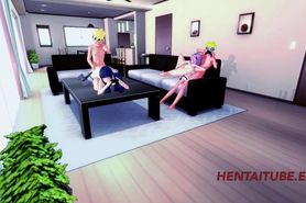 Boruto Naruto Hentai - Boruto With Hinata , Naruto With Sakura Have Sex while play Videogames