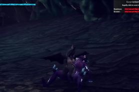 Purple futa demon fucking bats in a cave.