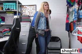 Dirty blonde teen got fucked by a dirty security guy