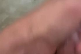 Huge dick mastrubation in the hot bath after hard work