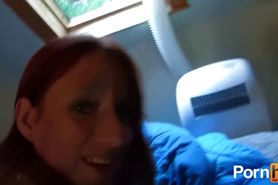 French Redhead gets anal and covered with jizz
