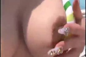 Japanese Bikini Girl Masturbating And Blowjob