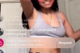 Ran thru thot shows boobs on instagram live !