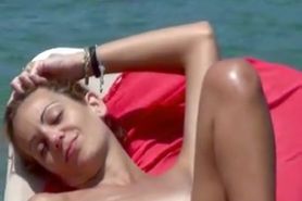 incredible blond topless and pussy ibiza beach  teenagehd
