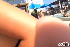 Teen with tanlines rides on cock