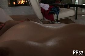 Delighting babe with oil massage