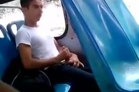 she films a guy jerking off to her in the Bus
