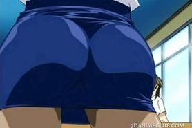 Hentai  school teacher in short skirt shows pussy