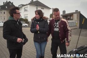 Chubby Dutch girl fucked by two guys