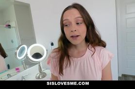 Sislovesme - Pretty Stepsis Gags On Her Brother'S Big Dick