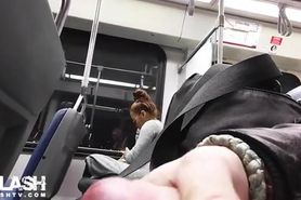 dickflash on train with cum