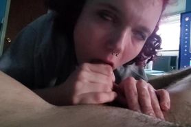 Sloppy blowjob so good he dont want me to stop