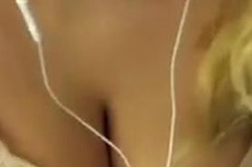 blonde hypnotizing cleavage subway