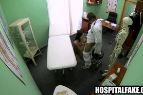 Petite brunette patient gets fucked by her doctor