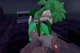 A Sergal serves his Nargacuga Daddy in VR