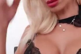 Sexy Blonde Smoking Cam Model Boobs & Lingerie 1-Ita
