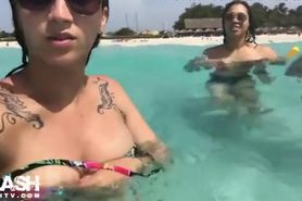 Selfie - Under Water Tit Flash