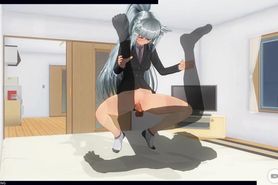 3D HENTAI fucked little sis in her room
