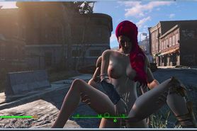Red-haired Alice. Sex adventure of a beautiful girl in the Fallout 4 world  Porno game