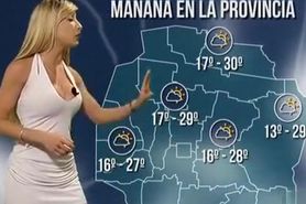 Curvaceous Spanish lady delivers weather forecast in a tight dress