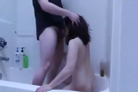 Boyfriend demands deepthroat in the shower