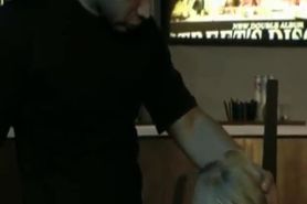 cute blonde fucked in the bar