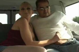sexy blond Milfteen fucks in car
