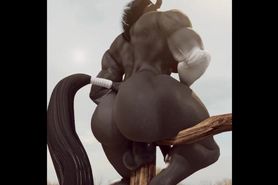 Furry horse twerks big booty