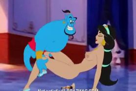 Genie forcing his big dick in Jasmine's asshole