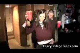 Super hot brunette fucking at College party