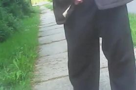 Old man shows me his dick to get a blowjob in the public park