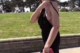Teaser - A great day for flashing my boobs at a windy park!