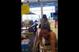 Hot chick upskirt at the grocery store