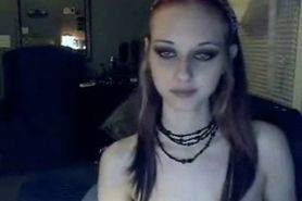 Goth Teen with Dildo on Webcam