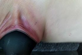 Wife rides with anal plug in the car to the river bank and fucks there!