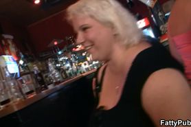 Funny big tits party in the bar